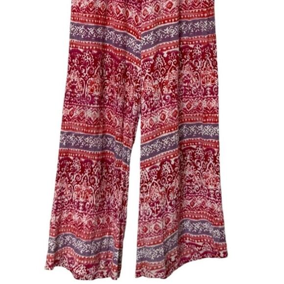 Aqua Set - Top & Wide Leg Pants Smocked Palazzo Pants Boho Hippie Womens Size XS - Picture 12 of 15